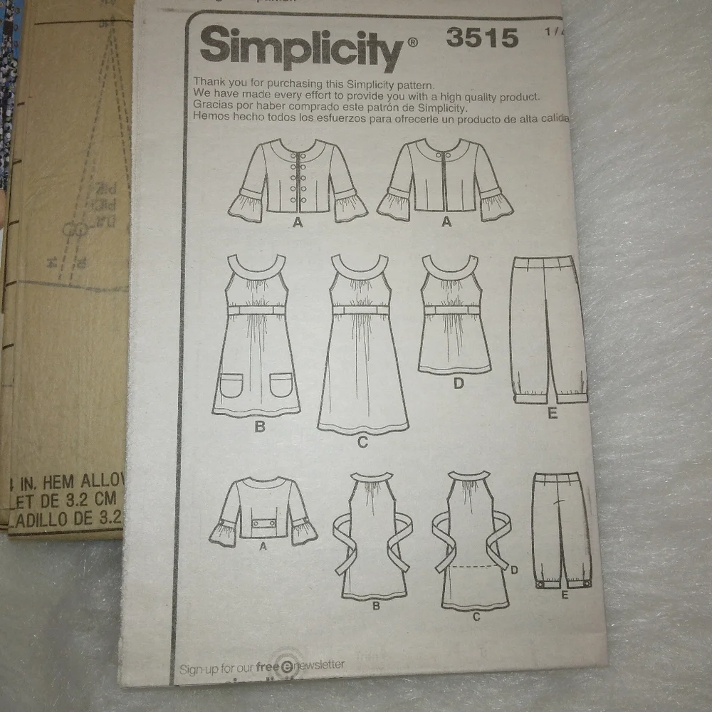 SIMPLICITY 3515 SZ 8-16 Hanna Montana Girl's crop pants dress